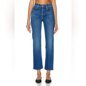 MOTHER Women's Straight Leg Blue Jeans